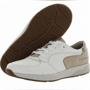 New Rockport Trustride Pro Walker White and Brown Leather Sneakers Women Size 6